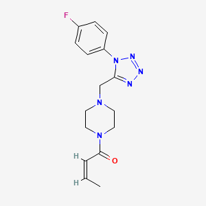 molecular formula C16H19FN6O B2928062 (Z)-1-(4-((1-(4-氟苯基)-1H-四唑-5-基)甲基)哌嗪-1-基)丁-2-烯-1-酮 CAS No. 1049459-21-3