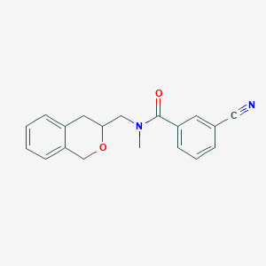 molecular formula C19H18N2O2 B2928067 3-cyano-N-(isochroman-3-ylmethyl)-N-methylbenzamide CAS No. 2034475-46-0