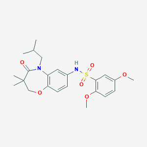 molecular formula C23H30N2O6S B2928075 N-(5-异丁基-3,3-二甲基-4-氧代-2,3,4,5-四氢苯并[b][1,4]恶二杂环-7-基)-2,5-二甲氧基苯磺酰胺 CAS No. 921915-15-3