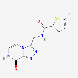 molecular formula C12H11N5O2S B2928078 N-((8-羟基-[1,2,4]三唑并[4,3-a]哒嗪-3-基)甲基)-5-甲硫代吩-2-甲酰胺 CAS No. 2034554-72-6