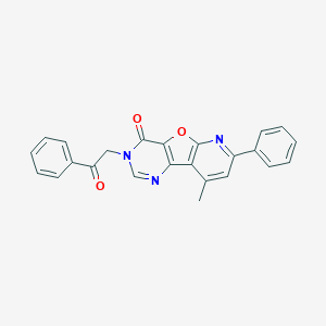 13-Methyl-5-phenacyl-11-phenyl-8-oxa-3,5,10-triazatricyclo[7.4.0.02,7]trideca-1(9),2(7),3,10,12-pentaen-6-one