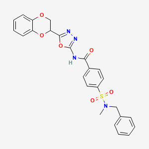 molecular formula C25H22N4O6S B2928087 4-(N-benzyl-N-methylsulfamoyl)-N-(5-(2,3-dihydrobenzo[b][1,4]dioxin-2-yl)-1,3,4-oxadiazol-2-yl)benzamide CAS No. 851096-05-4