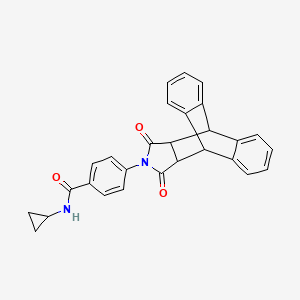 N-cyclopropyl-4-[16,18-dioxo-17-azapentacyclo[6.6.5.0~2,7~.0~9,14~.0~15,19~]nonadeca-2,4,6,9(14),10,12-hexaen-17-yl]benzenecarboxamide