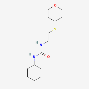 1-cyclohexyl-3-(2-((tetrahydro-2H-pyran-4-yl)thio)ethyl)urea