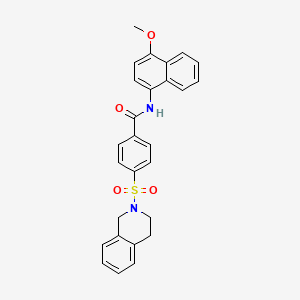 molecular formula C27H24N2O4S B2928097 4-((3,4-dihydroisoquinolin-2(1H)-yl)sulfonyl)-N-(4-methoxynaphthalen-1-yl)benzamide CAS No. 391876-50-9