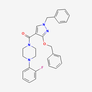 molecular formula C28H27FN4O2 B2928104 (1-benzyl-3-(benzyloxy)-1H-pyrazol-4-yl)(4-(2-fluorophenyl)piperazin-1-yl)methanone CAS No. 1014067-50-5