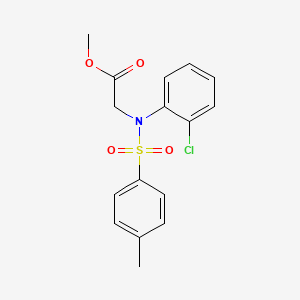 molecular formula C16H16ClNO4S B2928105 Methyl N-(2-chlorophenyl)-N-[(4-methylphenyl)sulfonyl]glycinate CAS No. 335414-58-9