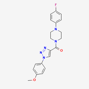molecular formula C20H20FN5O2 B2928107 (4-(4-fluorophenyl)piperazin-1-yl)(1-(4-methoxyphenyl)-1H-1,2,3-triazol-4-yl)methanone CAS No. 1226449-37-1