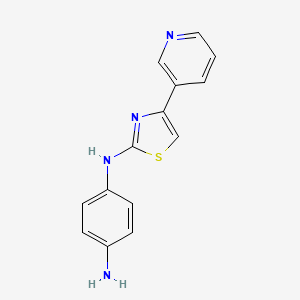 molecular formula C14H12N4S B2928110 4-N-(4-pyridin-3-yl-1,3-thiazol-2-yl)benzene-1,4-diamine CAS No. 315703-30-1