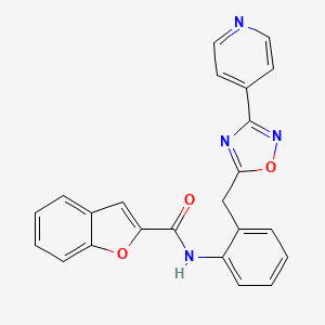 N-(2-((3-(pyridin-4-yl)-1,2,4-oxadiazol-5-yl)methyl)phenyl)benzofuran-2-carboxamide