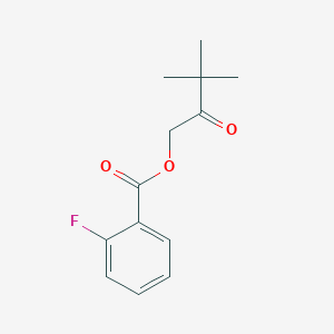 molecular formula C13H15FO3 B2928118 3,3-Dimethyl-2-oxobutyl 2-fluorobenzoate CAS No. 474945-57-8