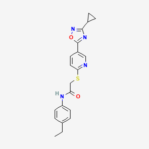 2-((5-(3-cyclopropyl-1,2,4-oxadiazol-5-yl)pyridin-2-yl)thio)-N-(4-ethylphenyl)acetamide