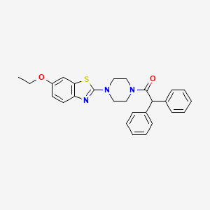 molecular formula C27H27N3O2S B2928123 1-(4-(6-Ethoxybenzo[d]thiazol-2-yl)piperazin-1-yl)-2,2-diphenylethanone CAS No. 922674-70-2