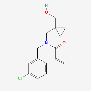 molecular formula C15H18ClNO2 B2928126 N-[(3-Chlorophenyl)methyl]-N-[[1-(hydroxymethyl)cyclopropyl]methyl]prop-2-enamide CAS No. 2411311-31-2