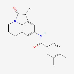 molecular formula C21H22N2O2 B2928129 3,4-二甲基-N-(3-甲基-2-氧代-1-氮杂三环[6.3.1.04,12]十二-4,6,8(12)-三烯-6-基)苯甲酰胺 CAS No. 898426-48-7