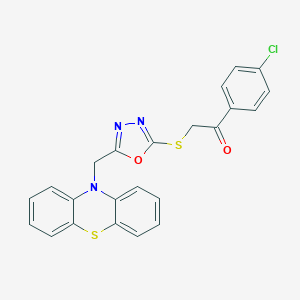 1-(4-chlorophenyl)-2-{[5-(10H-phenothiazin-10-ylmethyl)-1,3,4-oxadiazol-2-yl]sulfanyl}ethanone