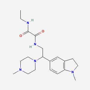 B2928140 N1-ethyl-N2-(2-(1-methylindolin-5-yl)-2-(4-methylpiperazin-1-yl)ethyl)oxalamide CAS No. 922557-89-9