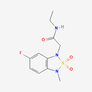 molecular formula C11H14FN3O3S B2928142 N-乙基-2-(6-氟-3-甲基-2,2-二氧化苯并[c][1,2,5]噻二唑-1(3H)-基)乙酰胺 CAS No. 2034591-99-4
