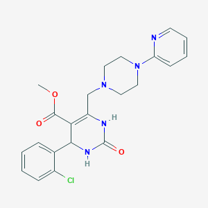 B2928144 Methyl 4-(2-chlorophenyl)-2-oxo-6-{[4-(pyridin-2-yl)piperazin-1-yl]methyl}-1,2,3,4-tetrahydropyrimidine-5-carboxylate CAS No. 1252816-37-7