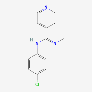 molecular formula C13H12ClN3 B2928145 N-(4-chlorophenyl)-N'-methyl-4-pyridinecarboximidamide CAS No. 338760-98-8