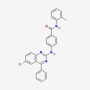 molecular formula C28H21BrN4O B2928159 4-[(6-bromo-4-phenylquinazolin-2-yl)amino]-N-(2-methylphenyl)benzamide CAS No. 313399-05-2