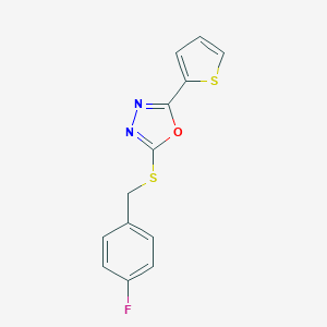 2-(4-Fluoro-benzylsulfanyl)-5-thiophen-2-yl-[1,3,4]oxadiazole