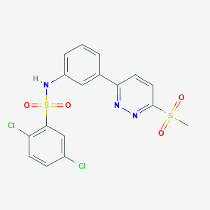 molecular formula C17H13Cl2N3O4S2 B2928160 2,5-dichloro-N-(3-(6-(methylsulfonyl)pyridazin-3-yl)phenyl)benzenesulfonamide CAS No. 950319-65-0