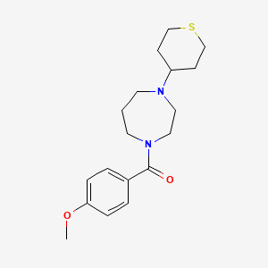 molecular formula C18H26N2O2S B2928197 (4-methoxyphenyl)(4-(tetrahydro-2H-thiopyran-4-yl)-1,4-diazepan-1-yl)methanone CAS No. 2034557-54-3