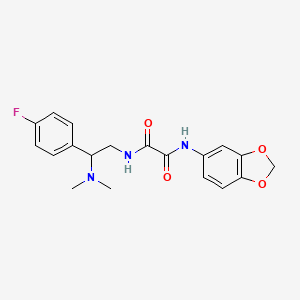 molecular formula C19H20FN3O4 B2928198 N1-(benzo[d][1,3]dioxol-5-yl)-N2-(2-(dimethylamino)-2-(4-fluorophenyl)ethyl)oxalamide CAS No. 941871-11-0