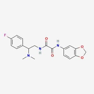 molecular formula C19H20FN3O4 B2928198 N-(2H-1,3-benzodioxol-5-yl)-N'-[2-(dimethylamino)-2-(4-fluorophenyl)ethyl]ethanediamide CAS No. 941871-11-0