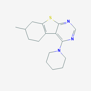 molecular formula C16H21N3S B292820 7-Methyl-4-(1-piperidinyl)-5,6,7,8-tetrahydro[1]benzothieno[2,3-d]pyrimidine 