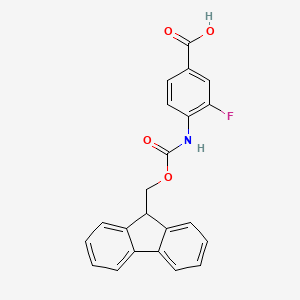 molecular formula C22H16FNO4 B2928206 4-{[(9H-fluoren-9-ylmethoxy)carbonyl]amino}-3-fluorobenzoic acid CAS No. 1341107-91-2