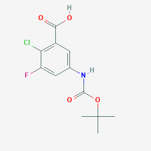 molecular formula C12H13ClFNO4 B2928213 2-Chloro-3-fluoro-5-[(2-methylpropan-2-yl)oxycarbonylamino]benzoic acid CAS No. 2248309-51-3