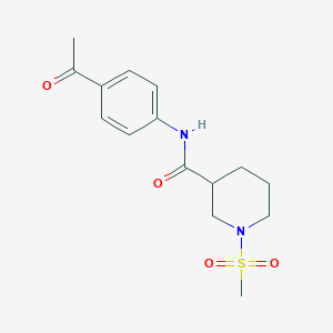 molecular formula C15H20N2O4S B2928218 N-(4-乙酰苯基)-1-(甲基磺酰基)哌啶-3-甲酰胺 CAS No. 942731-56-8
