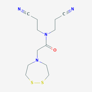 N,N-Bis(2-cyanoethyl)-2-(1,2,5-dithiazepan-5-yl)acetamide