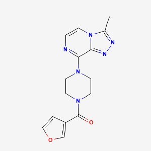 molecular formula C15H16N6O2 B2928222 呋喃-3-基(4-(3-甲基-[1,2,4]三唑并[4,3-a]嘧啶-8-基)哌嗪-1-基)甲苯酮 CAS No. 2034348-73-5