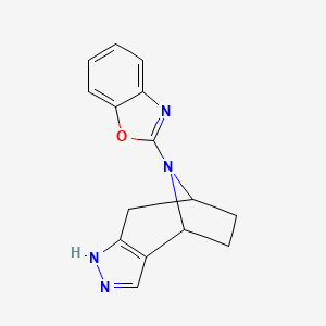 molecular formula C15H14N4O B2928229 2-(4,5,11-Triazatricyclo[6.2.1.02,6]undeca-2(6),3-dien-11-yl)-1,3-benzoxazole CAS No. 2380085-76-5