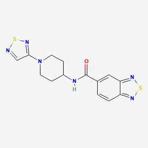 molecular formula C14H14N6OS2 B2928238 N-(1-(1,2,5-thiadiazol-3-yl)piperidin-4-yl)benzo[c][1,2,5]thiadiazole-5-carboxamide CAS No. 2034608-86-9