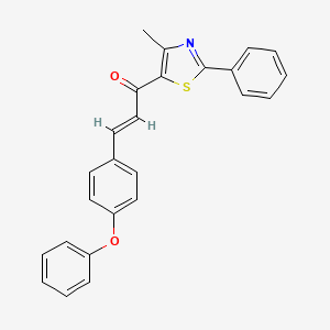 molecular formula C25H19NO2S B2928240 (E)-1-(4-甲基-2-苯基-1,3-噻唑-5-基)-3-(4-苯氧基苯基)-2-丙烯-1-酮 CAS No. 477847-70-4