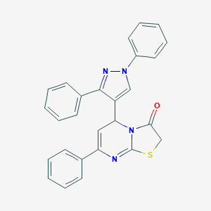 5-(1,3-diphenyl-1H-pyrazol-4-yl)-7-phenyl-5H-[1,3]thiazolo[3,2-a]pyrimidin-3(2H)-one