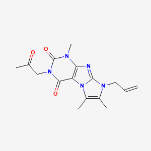 molecular formula C16H19N5O3 B2928313 4,7,8-三甲基-2-(2-氧代丙基)-6-丙-2-烯基嘌呤[7,8-a]咪唑-1,3-二酮 CAS No. 878411-85-9