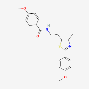 molecular formula C21H22N2O3S B2928316 4-甲氧基-N-{2-[2-(4-甲氧基苯基)-4-甲基-1,3-噻唑-5-基]乙基}苯甲酰胺 CAS No. 873076-04-1
