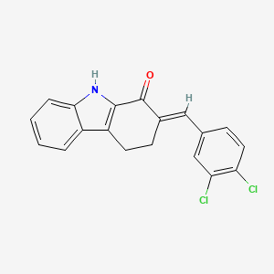 molecular formula C19H13Cl2NO B2928323 (2E)-2-[(3,4-二氯苯基)亚甲基]-4,9-二氢-3H-咔唑-1-酮 CAS No. 866149-08-8
