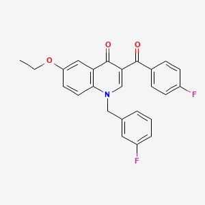 molecular formula C25H19F2NO3 B2928325 6-乙氧基-3-(4-氟苯甲酰)-1-[(3-氟苯基)甲基]喹啉-4-酮 CAS No. 866350-36-9