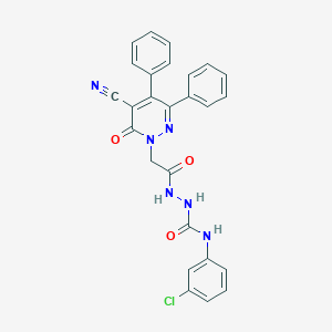 molecular formula C26H19ClN6O3 B292834 N-(3-chlorophenyl)-2-[(5-cyano-6-oxo-3,4-diphenyl-1(6H)-pyridazinyl)acetyl]hydrazinecarboxamide 