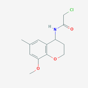 molecular formula C13H16ClNO3 B2928352 2-Chloro-N-(8-methoxy-6-methyl-3,4-dihydro-2H-chromen-4-yl)acetamide CAS No. 2411296-43-8