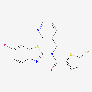 molecular formula C18H11BrFN3OS2 B2928356 5-bromo-N-(6-fluorobenzo[d]thiazol-2-yl)-N-(pyridin-3-ylmethyl)thiophene-2-carboxamide CAS No. 895019-00-8