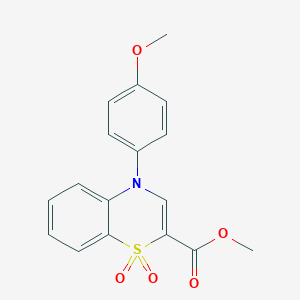 molecular formula C17H15NO5S B2928366 methyl 4-(4-methoxyphenyl)-4H-1,4-benzothiazine-2-carboxylate 1,1-dioxide CAS No. 1357775-99-5