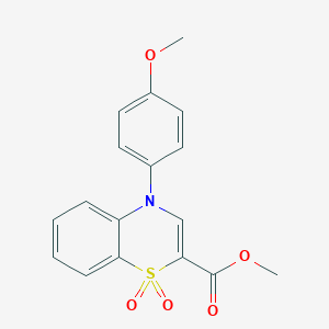 molecular formula C17H15NO5S B2928366 4-(4-甲氧基苯基)-4H-1,4-苯并噻嗪-2-甲酸甲酯 1,1-二氧化物 CAS No. 1357775-99-5