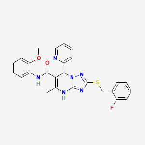 2-((2-fluorobenzyl)thio)-N-(2-methoxyphenyl)-5-methyl-7-(pyridin-2-yl)-4,7-dihydro-[1,2,4]triazolo[1,5-a]pyrimidine-6-carboxamide